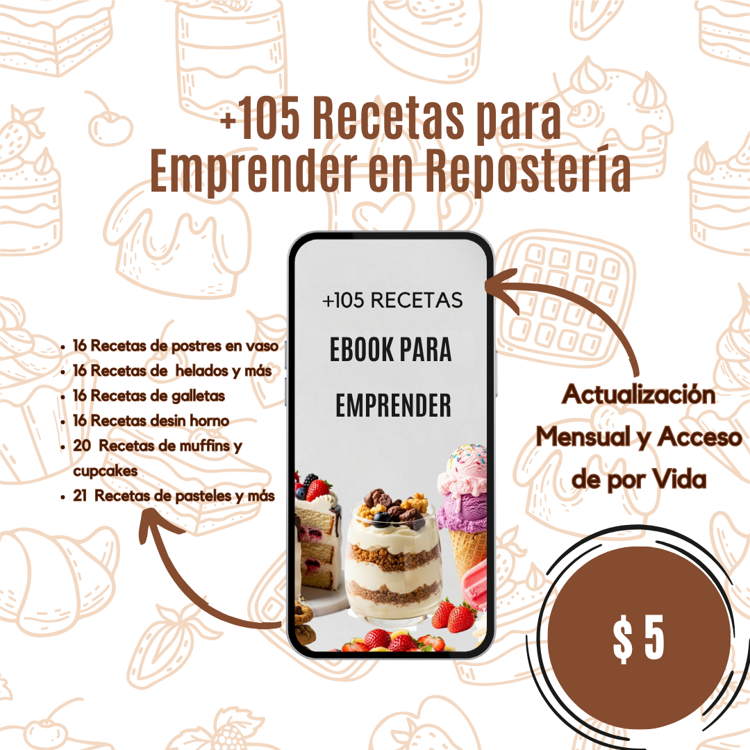 E-book +105 Recetas para Emprender en Repostería